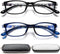 EYEURL 2 Pack Reading Glasses for Men Women - Blue Light Blocking Computer Reader 1.50 Lightweight TR90 Flexible