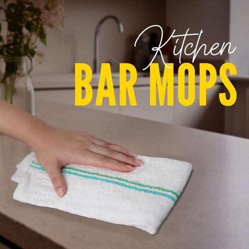 Pack 12) 16"x19" Avalon Towels Terry Bar Mop Towels (Value of Size Absorbent and Durable, Multipurpose Cleaning Rags