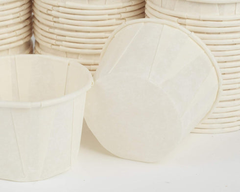 Golden Apple 2oz-250ct White Treated Paper Souffle Portion Cups for Measuring, Medicine, Samples, Compostable