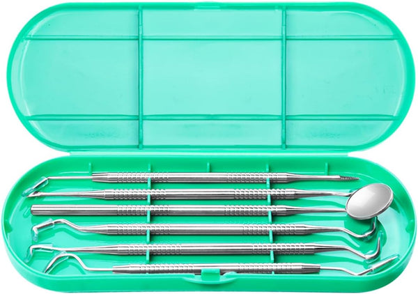 Dental Tools Plaque Remover Kit, Stainless Steel Tooth Cleaning Tools with Case