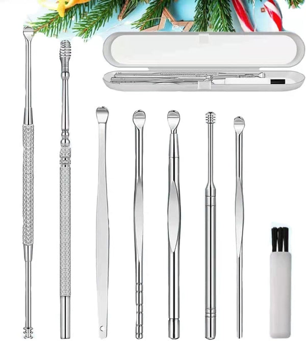 Ear Pick Ear Curette Earwax Removal Tool Kit - 8 Pcs Stainless Steel Hygiene Care Sets