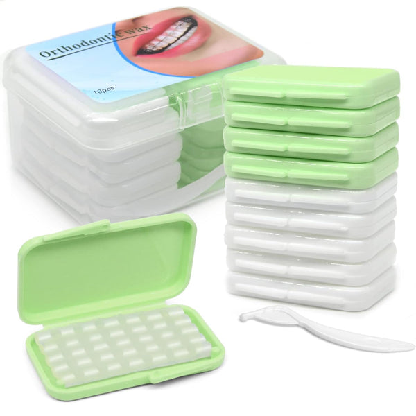 BVN Braces Wax Dental Wax, 10 Boxes Orthodontic Wax Strips, Relief Wax for Braces Wearers