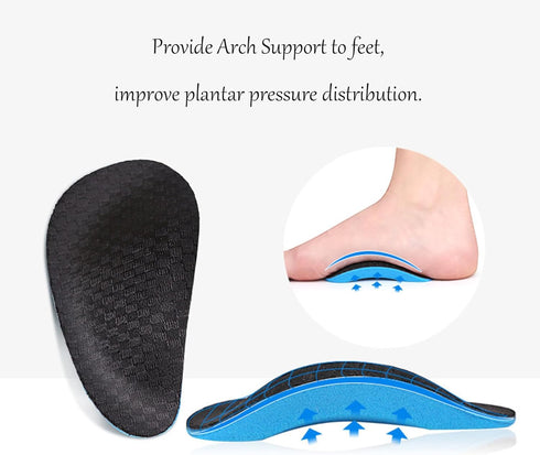 Arch Support Pads for Kids, 2 Pairs Orthotic Insole for Plantar Fasciitis Relief, Reusable Cushions for Youth