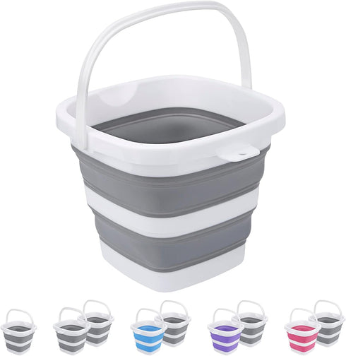 Collapsible Bucket, 5L 1.3 Gallon Small Cleaning Mop Bucket, Portable Plastic Foldable for Household, Camping