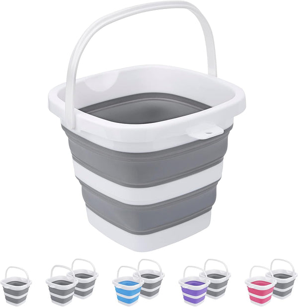 Collapsible Bucket, 5L 1.3 Gallon Small Cleaning Mop Bucket, Portable Plastic Foldable for Household, Camping