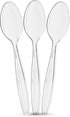 PLASTICPRO Clear Plastic Tea Spoons, Disposable Cutlery, Medium Weight Utensils, 200 Count