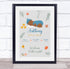 The Card Zoo New Baby Birth Details Christening Nursery Dark Skin Boy Floral Gift Print