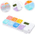 Weekly Pill Organizer Alarm Portable Medicine Case Compartments for Easy Dispensing Food-Grade Material Compact Design