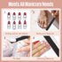 MEFA 10 Pack Nail File & Buffer, Professional Double Sided 100/180 Grit Reusable Nail Files, Black Manicure Pedicure
