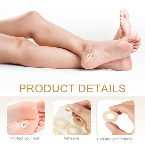 NQEUEPN 75pcs Corn Cushions, Corn Pads for Toes Latex Sponge Foot Callus Pads Self-Adhesive Foot Care Cushions