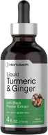 Horbaach Turmeric and Ginger Supplement 4 fl oz | Herbal Liquid Extract with Black Pepper | Vegan, Non-GMO, Gluten Free