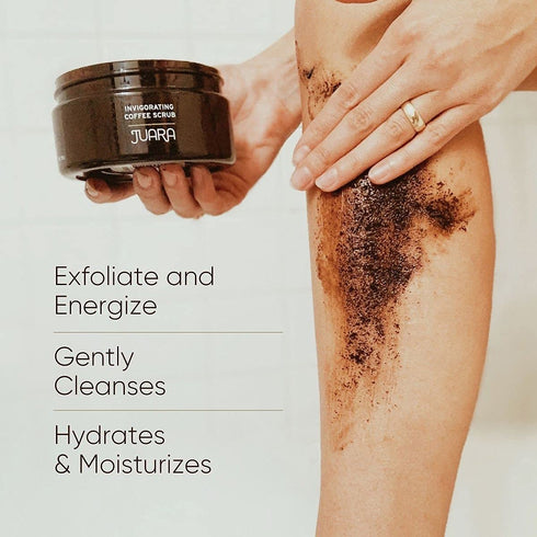 JUARA Invigorating Coffee Scrub - Hydrating Polish, Chocolate Espresso Scent, 8 oz, Cruelty Free