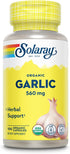 Solaray Organic Garlic Pills, 560 mg, Vegan, 100 Servings, Heart Health Support