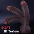 PiiPaa 9 Inch Black Realistic Dildo Feels Like Skin, with Huge Strong Suction Cup Dildos for Hands-Free Play, Soft