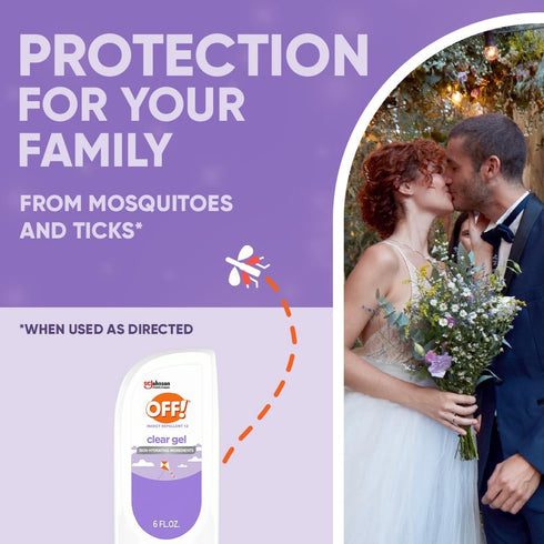 OFF! Clean Feel Insect Repellent Clear Gel, 20% Picaridin Bug Repellent, Long Lasting Protection from Mosquitoes, 6 oz