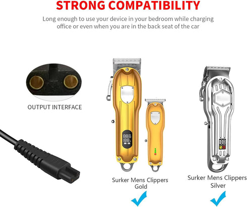 MEROM Hair Clipper Charger Cord for SURKER Mens Hair Grooming Trimmer K7S, K9S, Replacement Power Cable