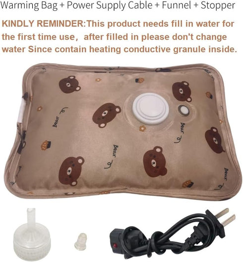 Milkycat Cute Hot Water Bottle with Soft CoverPortable Rechargeable Electric Hot Water Bag for Menstrual CrampsHot
