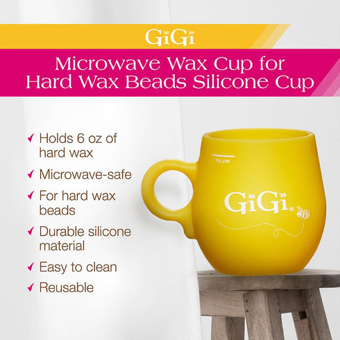 GiGi Microwave Wax Cup for Hard Wax Beads, Silicone Cup