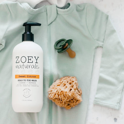 Zoey Naturals Sweet Citrus Baby Wash & Shampoo, Tear-Free, Paraben-Free, All Natural, Made in USA