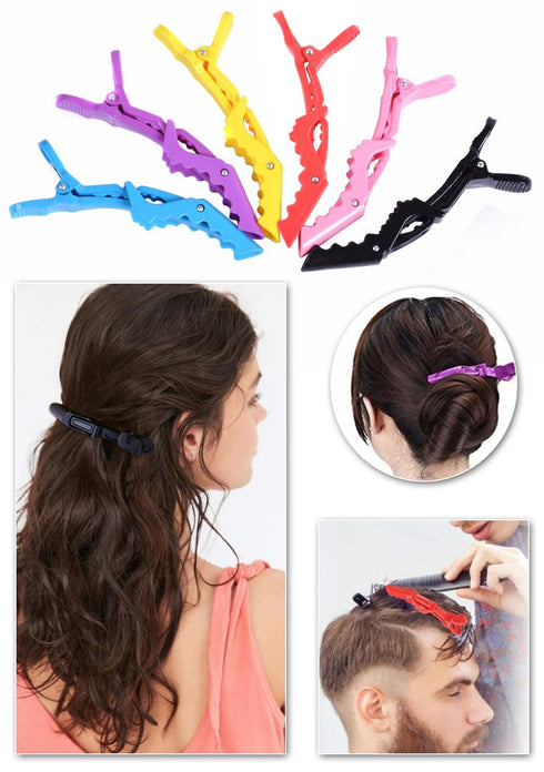 AKOAK 6 PCS Professional Anti-Slip Crocodile Clip, Large Styling Hair Clip for Women