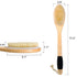 OWIIZI Wooden Curved Bath Brush with Long Handle - Antiskid Shower Brush for Exfoliating, Natural Bristle