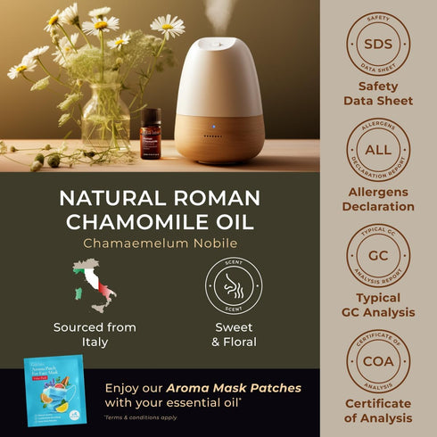 Gya Labs Roman Chamomile Essential Oil - 0.34 Fl Oz, 100% Pure Natural Oil for Skin, Hair, Aromatherapy