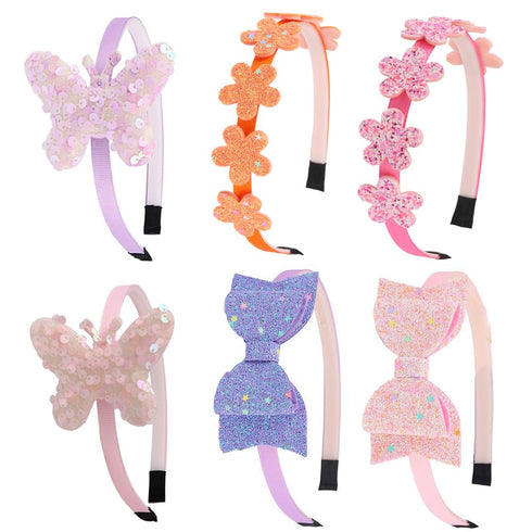 Toddler Headband with Bow, Glitter Headband for Little Girls, Sparkly Hair Accessories for Kids