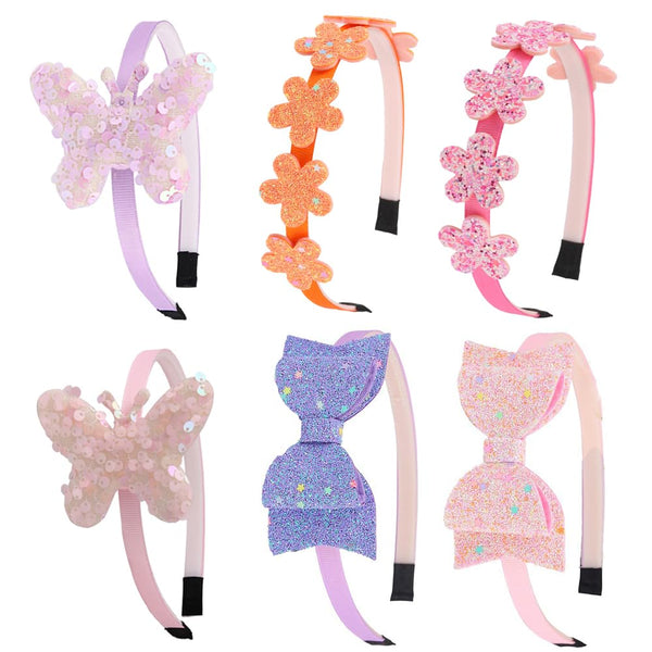 Toddler Headband with Bow, Glitter Headband for Little Girls, Sparkly Hair Accessories for Kids