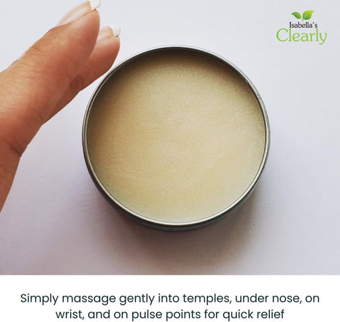 Clearly WUZY Aromatherapy Rub for Morning and Motion Sickness, Natural Remedy with Ginger, Peppermint, Lavender, Made