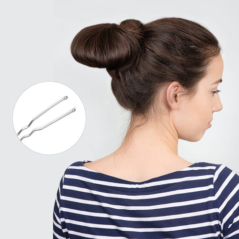 U Shaped Hair Pins - IKOCO 2.4inch Hair Pins for Women with Storage Box, Silver