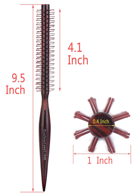 PERFEHAIR Small Mini Round Hair Brush with Nylon Bristles for Short Hair Blow Drying
