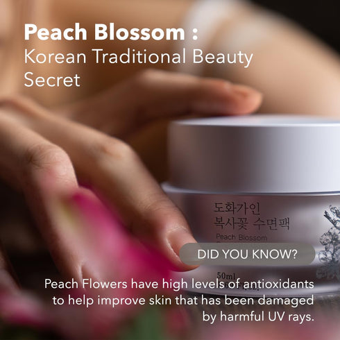Peach Blossom Overnight Mask with Vitamin C, Rejuvenating and Hydrating, Product of Korea - 1.69 fl. Oz