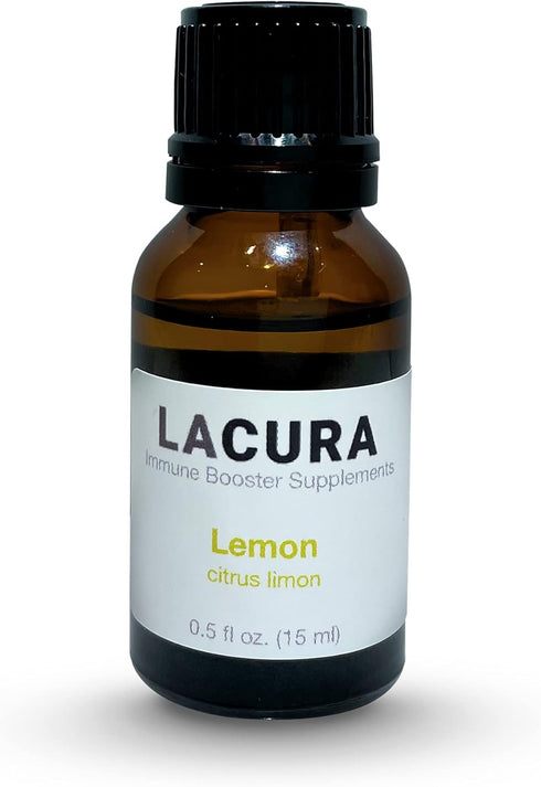 LaCura Pure Lemon Essential Oil, Cold Pressed for Gut Health, Mood Boost, and Overall Wellness, 15ml