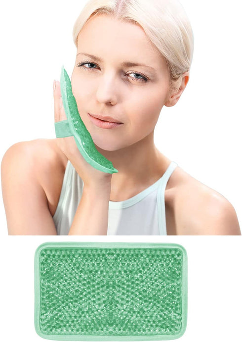 Gel Beads Ice Pack with Strap, Reusable Hot & Cold Pack Compress Therapy for Pain, Swelling, Injuries of Knee,