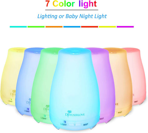Diffuserlove Diffuser 2 Pack Essential Oil Diffuser 200ML Remote Control Ultrasonic Aromatherapy Diffuser Mist Humidifiers for Bedroom Office Yoga by Diffuserlove