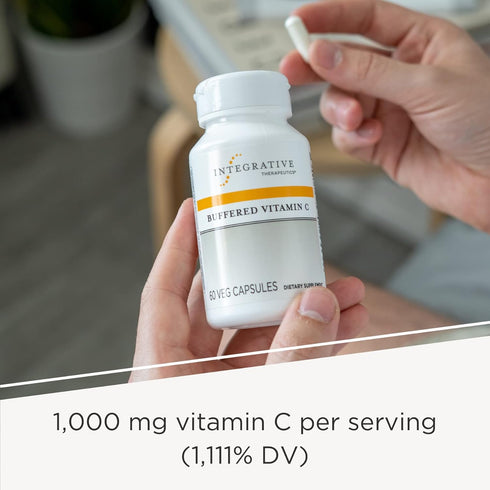 Buffered Vitamin C Capsules 1,000 mg - Immune Support Supplement - Integrative Therapeutics - 60 Vegan Capsules