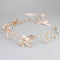 Oriamour Bridal Crystal Headband with Freshwater Pearls, Flower Design Wedding Hair Accessories (Gold)