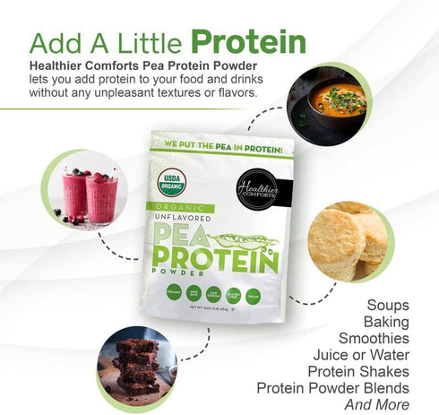 Pea Vegan Protein Powder 16oz - 100% Plant Based, Low Sodium, Gluten Free & Keto Friendly