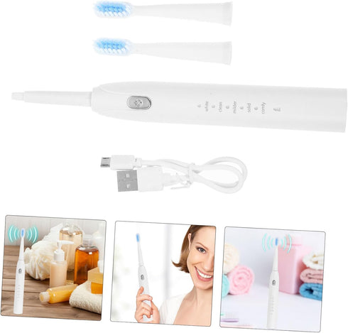 OUNONA Electric Toothbrush with Soft Bristle Five Vibration Modes USB Rechargeable Built in Battery for Adults Deep Gum