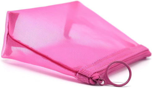 patu Widened Mini Zipper Mesh Bags, Size S, 5" x 4" x 2", 5 Pieces for Beauty Makeup Lipstick Organizer