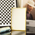 LONGSHENG Gold Vanity Makeup Mirror, Rectangle Table Desk Countertop Mirror for Bathroom Home Decor