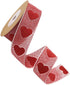 2 Rolls of 5M Valentine's Day Ribbons, Printed Heart Grosgrain Ribbon for Wedding Wrapping and DIY Supplies