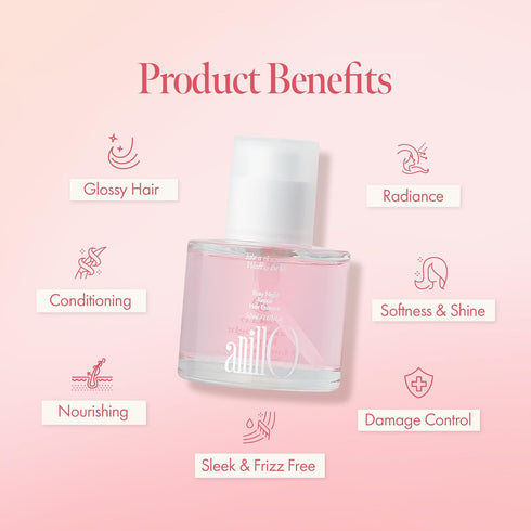 Rosy Night Repair Hair Essence, 50ml / 1.69 fl. Oz - Vegan Oil with Damask Rose Extract for Damaged Hair
