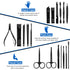 Professional Stainless Steel Nail Clipper Travel & Grooming Kit, 18pcs with Luxurious Case