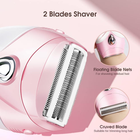 TOUCHBeauty Body Hair Shaver for Women, Pink Wet/Dry Hair Removal for Body/Leg/Bikini Travel