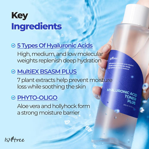 IsNtree Hyaluronic Acid Toner 200ml, Provides Moisture to Dry Skin, Refreshes & Hydrates the Skin, Korean Skincare
