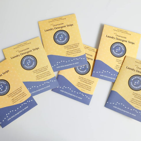 Travel Set | Premium Chamomile Laundry Detergent Sheets, 12 Loads (6 Sets of 2 Strips)