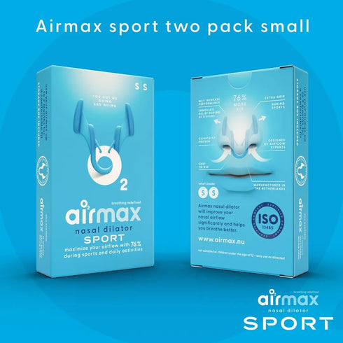 Airmax Sport Nasal Dilator - Small Breathing Aids for Fitness, Running, Pilates - Transparent Two-Pack
