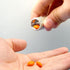 Bling Pill Case Rhinestone Pill Box Portable Waterproof Holder with Keychain for Travel, Outdoor, Camping (AB Color)