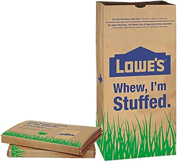 Lowes LF Lowes 30 Gallon Paper Lawn Leaf Trash Bags (10 Bags), Heavy Duty
